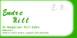 endre mill business card